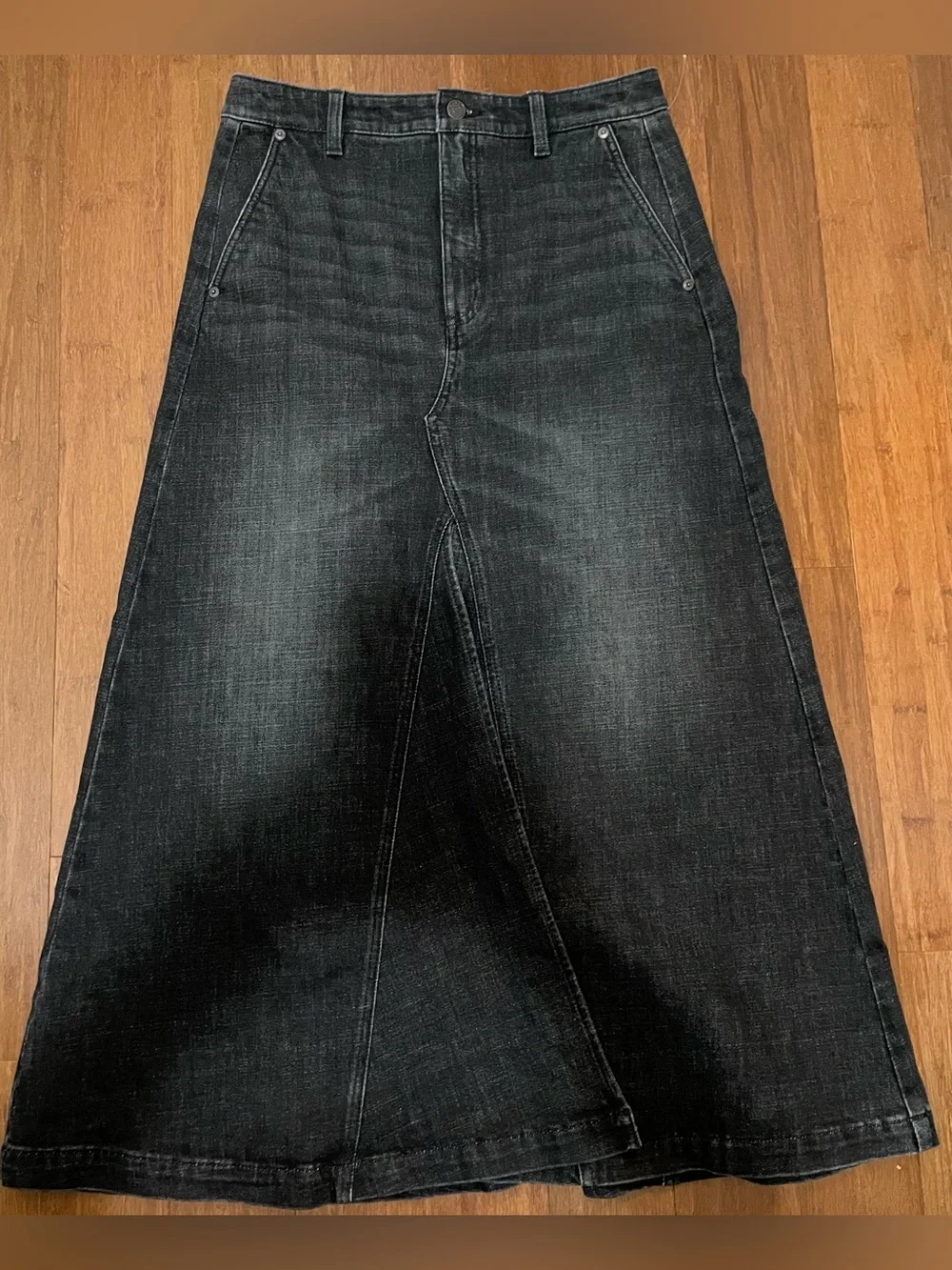 Banana Republic Skirt Midi Maxi NWT 6 Black Denim Japan - Picture 4 of 16